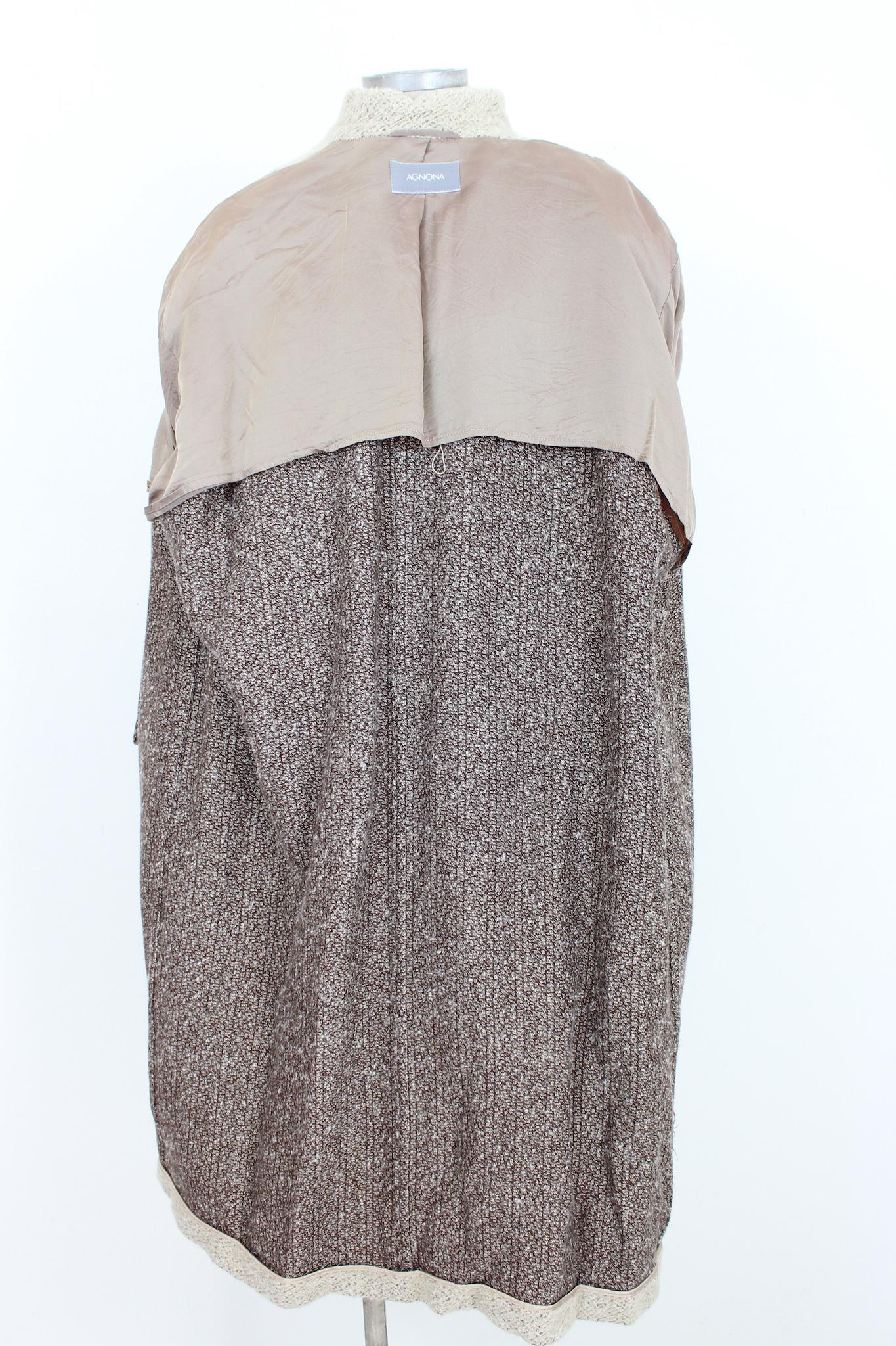 Agnona Beige Brown Alpaca Vintage Coat 1