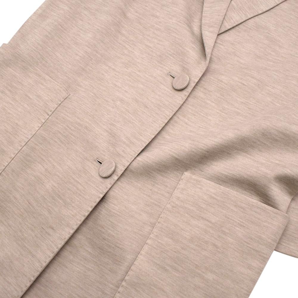 Women's or Men's Agnona Beige Silk & Cashmere Blend Jersey Coat - Size US 6 For Sale