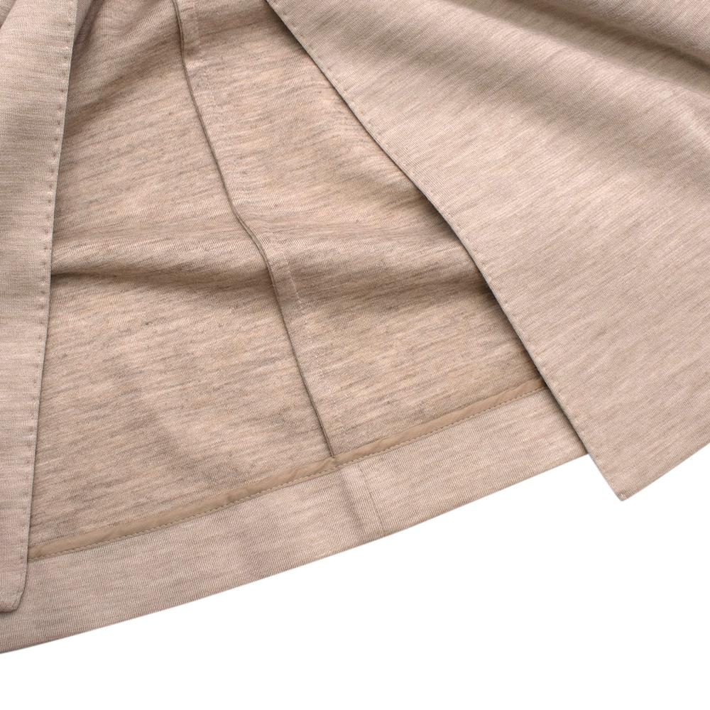 Agnona Beige Silk & Cashmere Blend Jersey Coat - Size US 6 For Sale 2