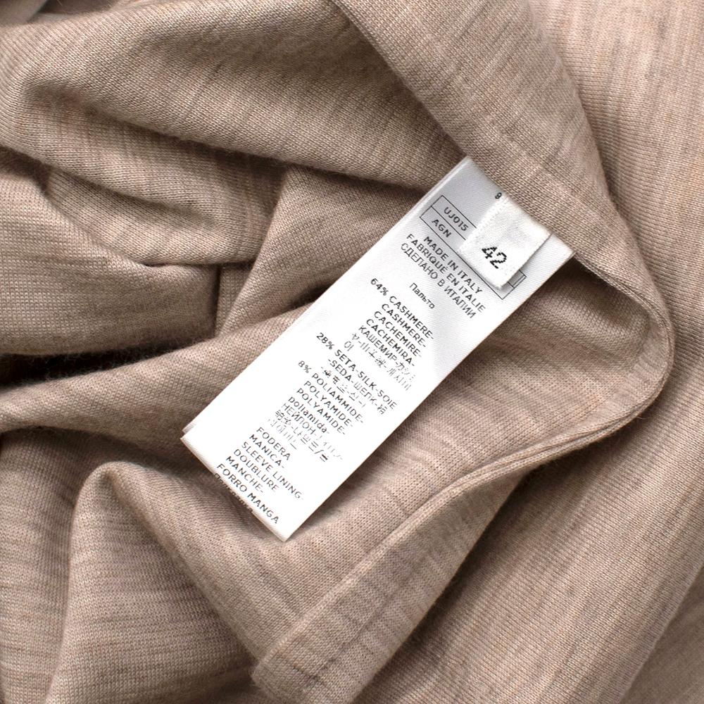 Agnona Beige Silk & Cashmere Blend Jersey Coat - Size US 6 For Sale 3