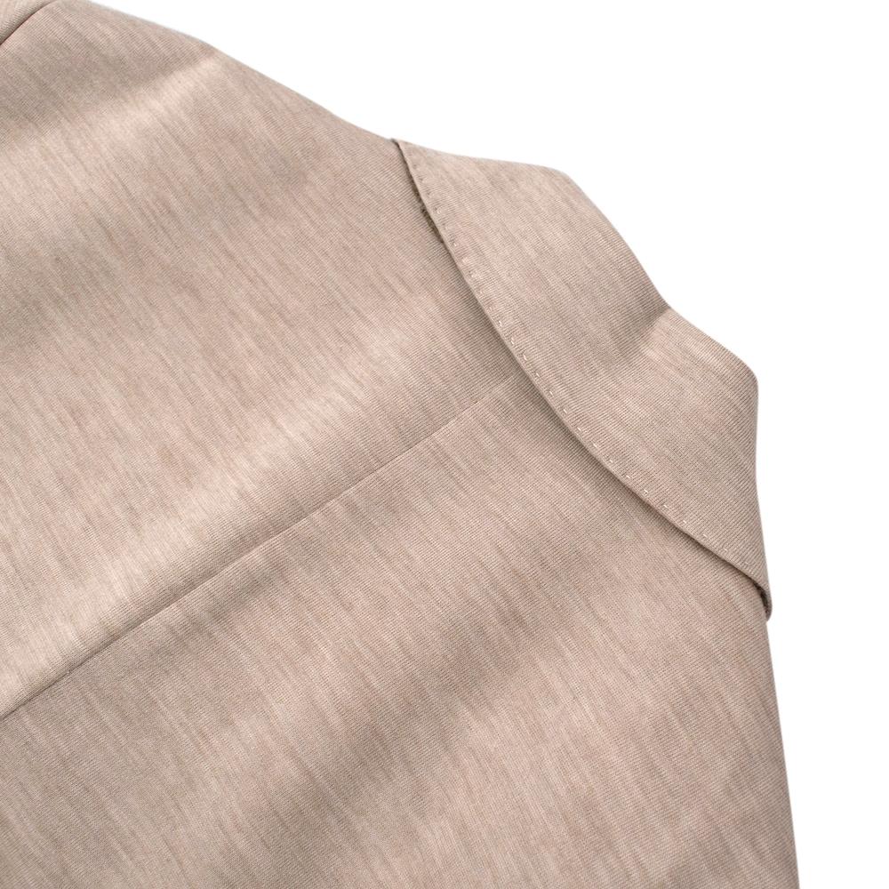 Agnona Beige Silk & Cashmere Blend Jersey Coat - Size US 6 For Sale 4