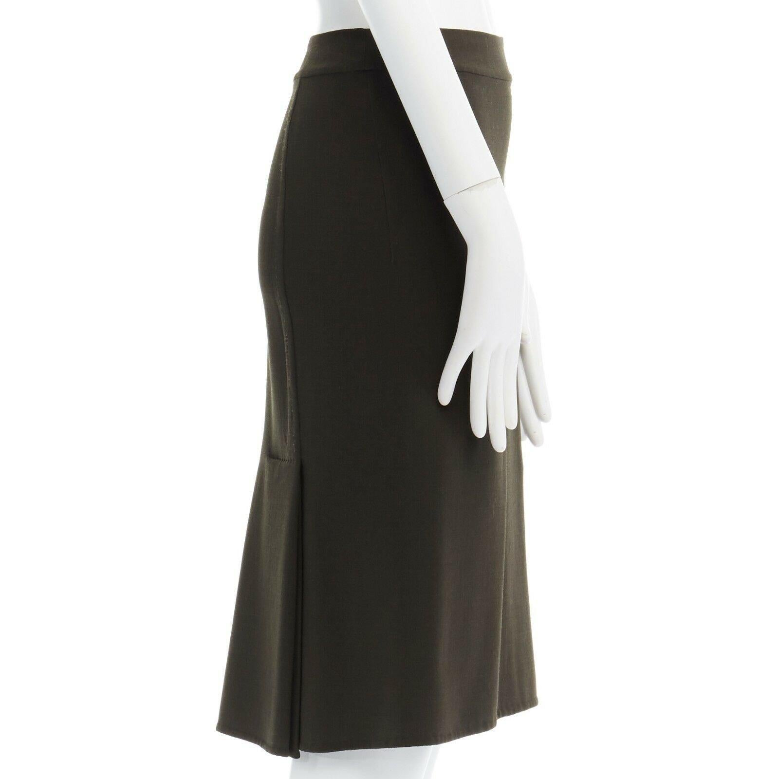 AGNONA BERGDORF GOODMAN green crepe dual pleated back vent A-line skirt IT38 XS 
Reference: LNKO/A00701 
Brand: Agnona 
Material: Silk 
Color: Green 
Pattern: Solid 
Closure: Zip 
Extra Detail: Dark green. Flat waistband. Concealed zip side closure.
