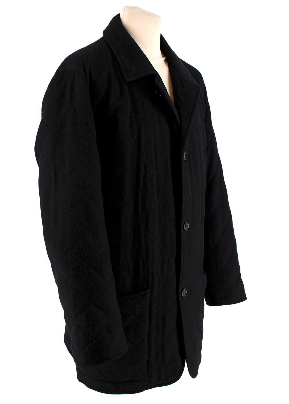 Agnona Black Cashmere Blend Coat


- Large side pockets
- Wide cuff
- Neat collar 
- Button fastening to the front 
- Inner pockets 
- Quilted texture
- Neutral black hue 
- Timeless versatile design 
 
Materials: 
There is no care label but we