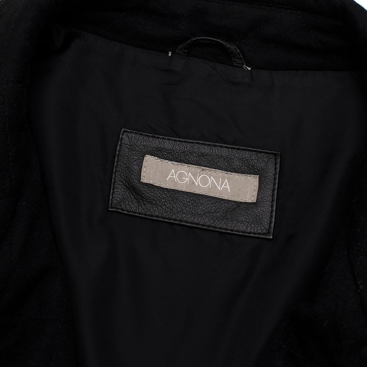 Men's Agnona Black Cashmere Blend Coat - Size L For Sale