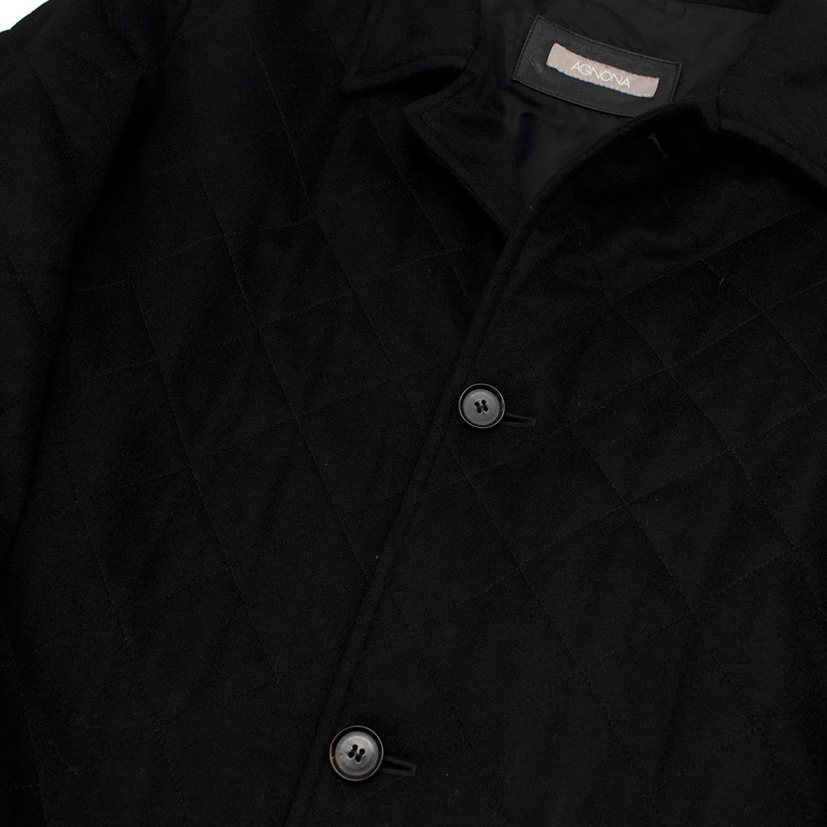 Agnona Black Cashmere Blend Coat - Size L For Sale 1