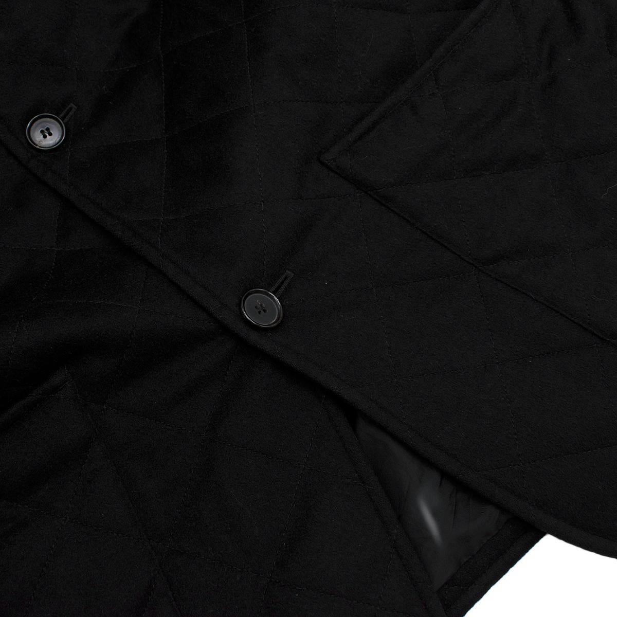 Agnona Black Cashmere Blend Coat - Size L For Sale 2