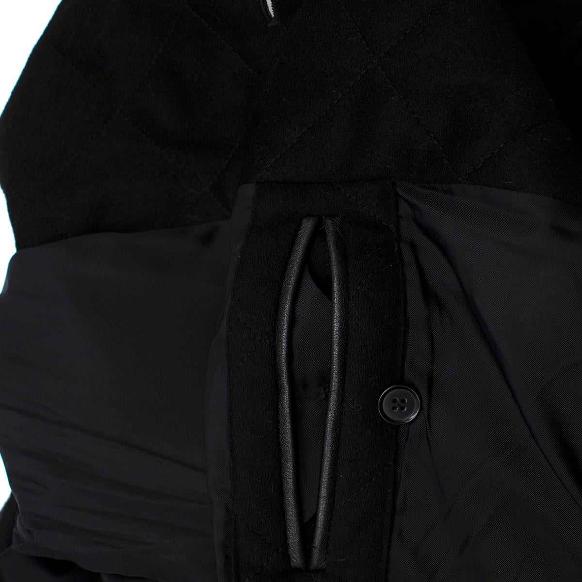 Agnona Black Cashmere Blend Coat - Size L For Sale 3