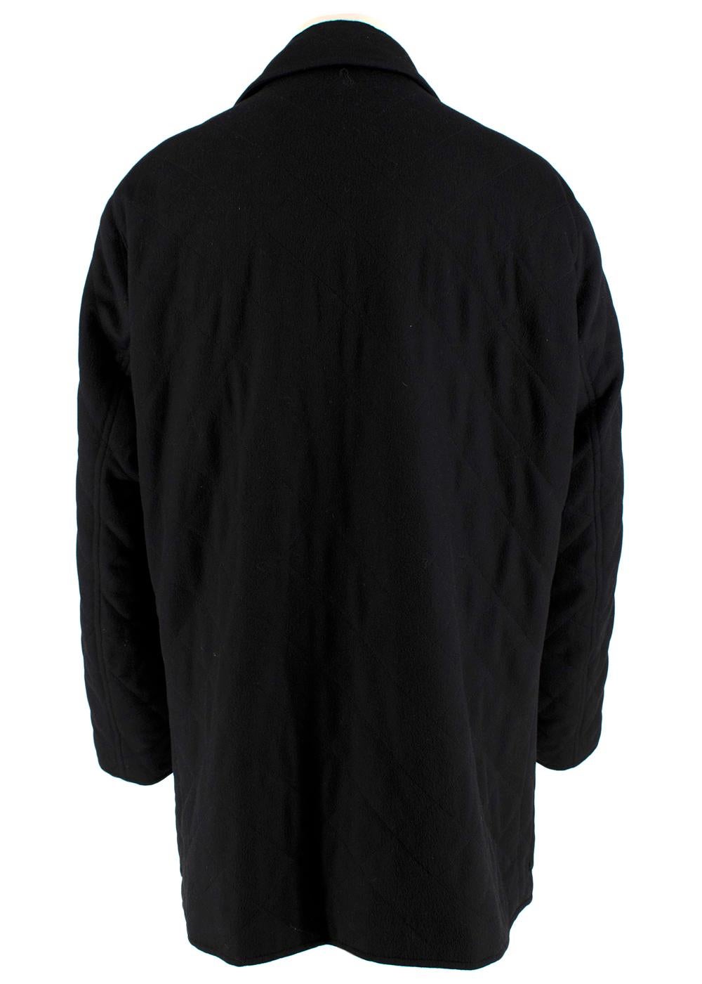 Agnona Black Cashmere Blend Coat - Size L For Sale 4