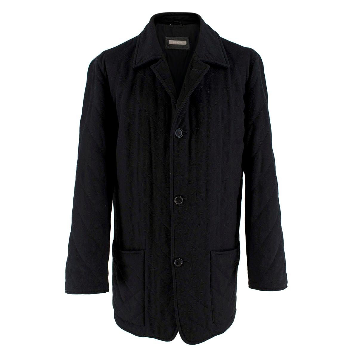 Agnona Black Cashmere Blend Coat - Size L For Sale