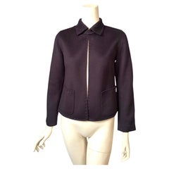 Veste courte en cachemire noir Agnona, finitions réalisées à la main