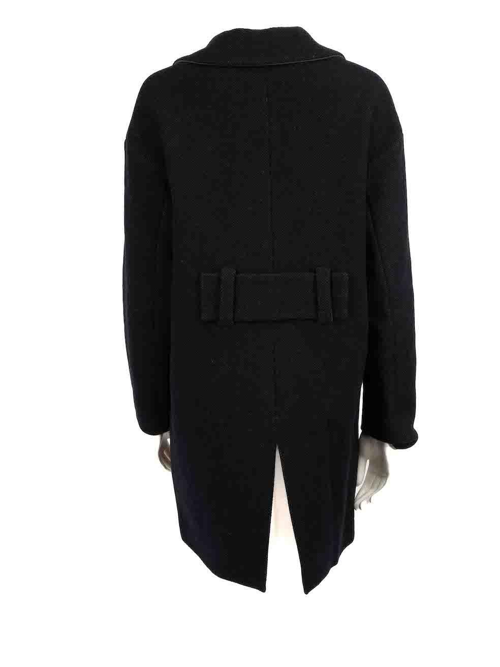 Agnona Black Wool Button Up Coat Size S In Excellent Condition For Sale In London, GB