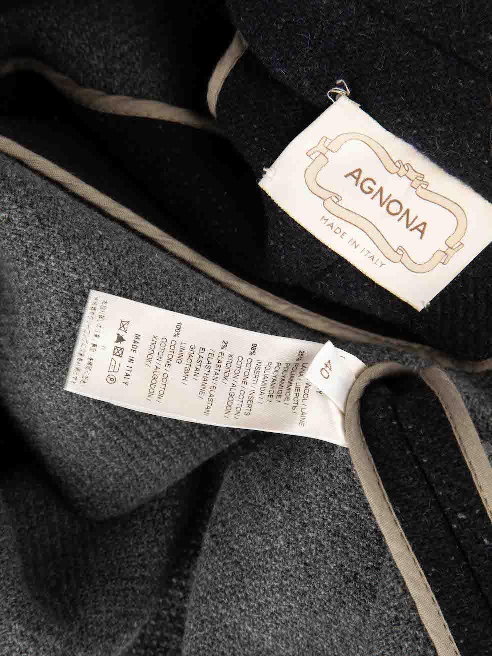 Agnona Black Wool Button Up Coat Size S For Sale 1
