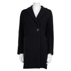 Agnona Cappotto in lana nera con bottoni taglia S