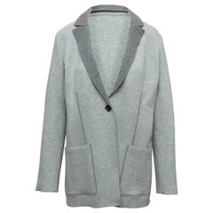 Agnona Grey Cashmere Single-Button Jacket