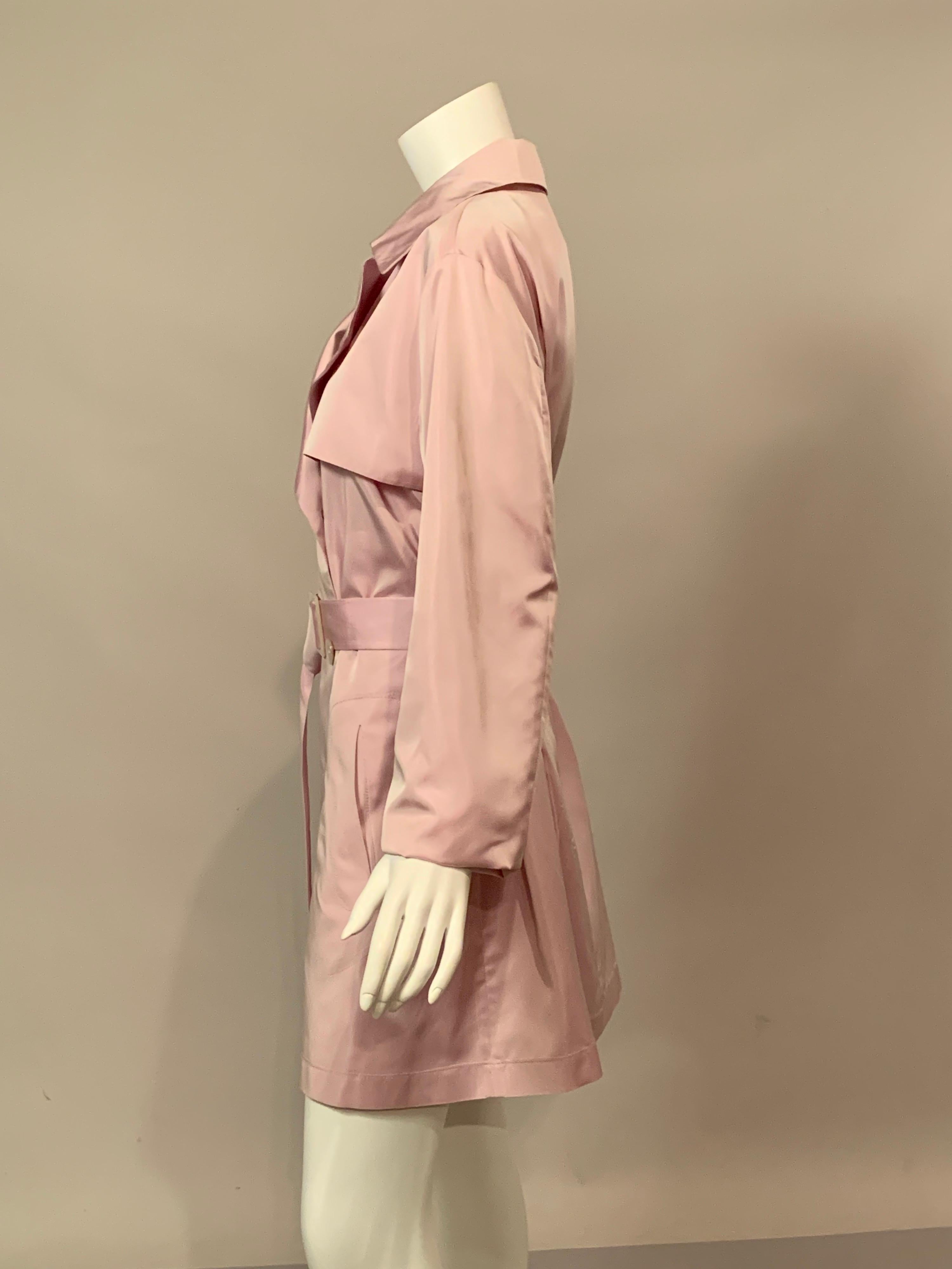 Agnona Lavender Silk Trench Coat For Sale 5