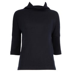 Agnona Top à manches courtes à col roulé en cachemire marine Taille M