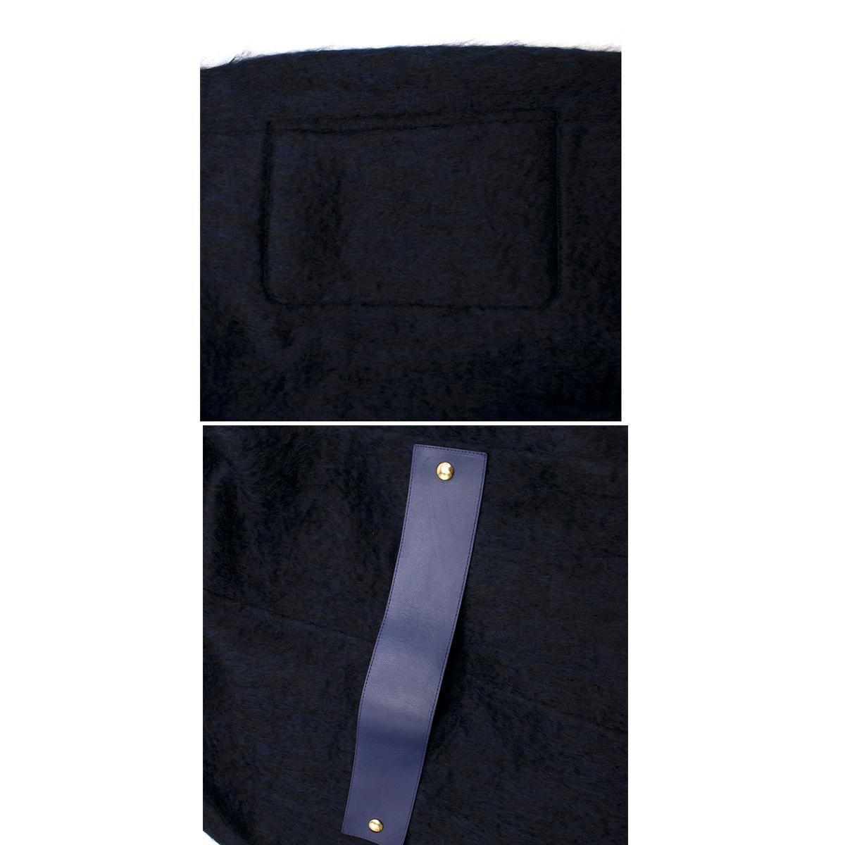 Agnona Navy Mohair Blend Coat - US 4 For Sale 4