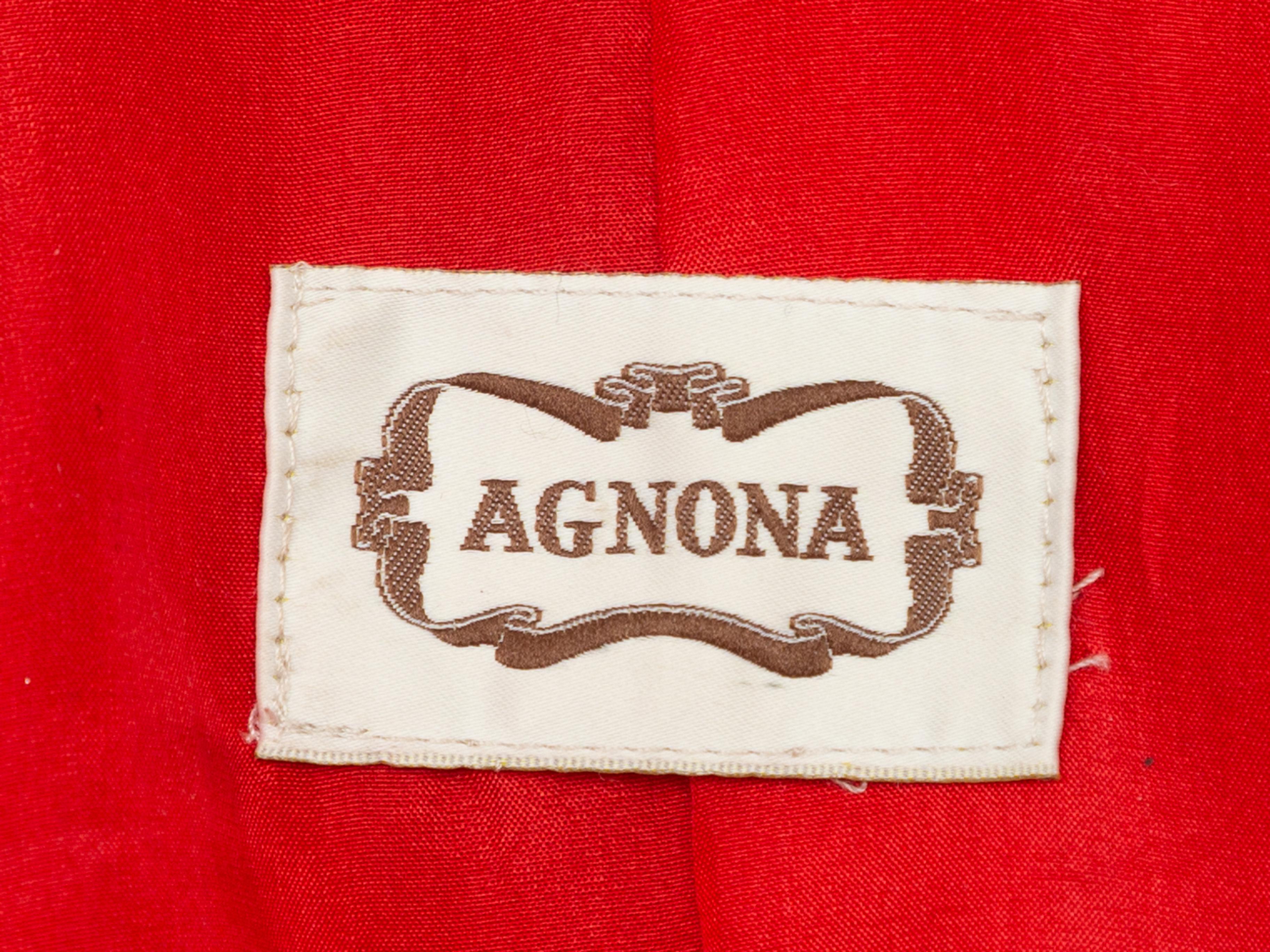 Women's Agnona Red Leather Zip-Up Jacket