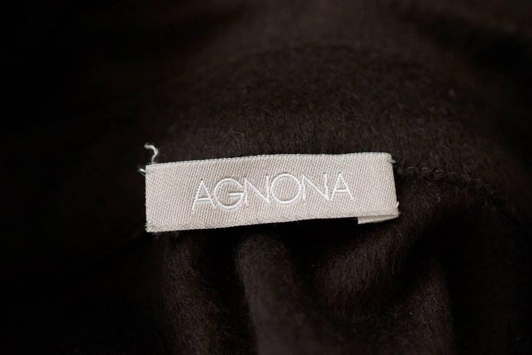 Agnona Shirt Cashmere and Leather Details Rich Chocolate Brown 46 at ...