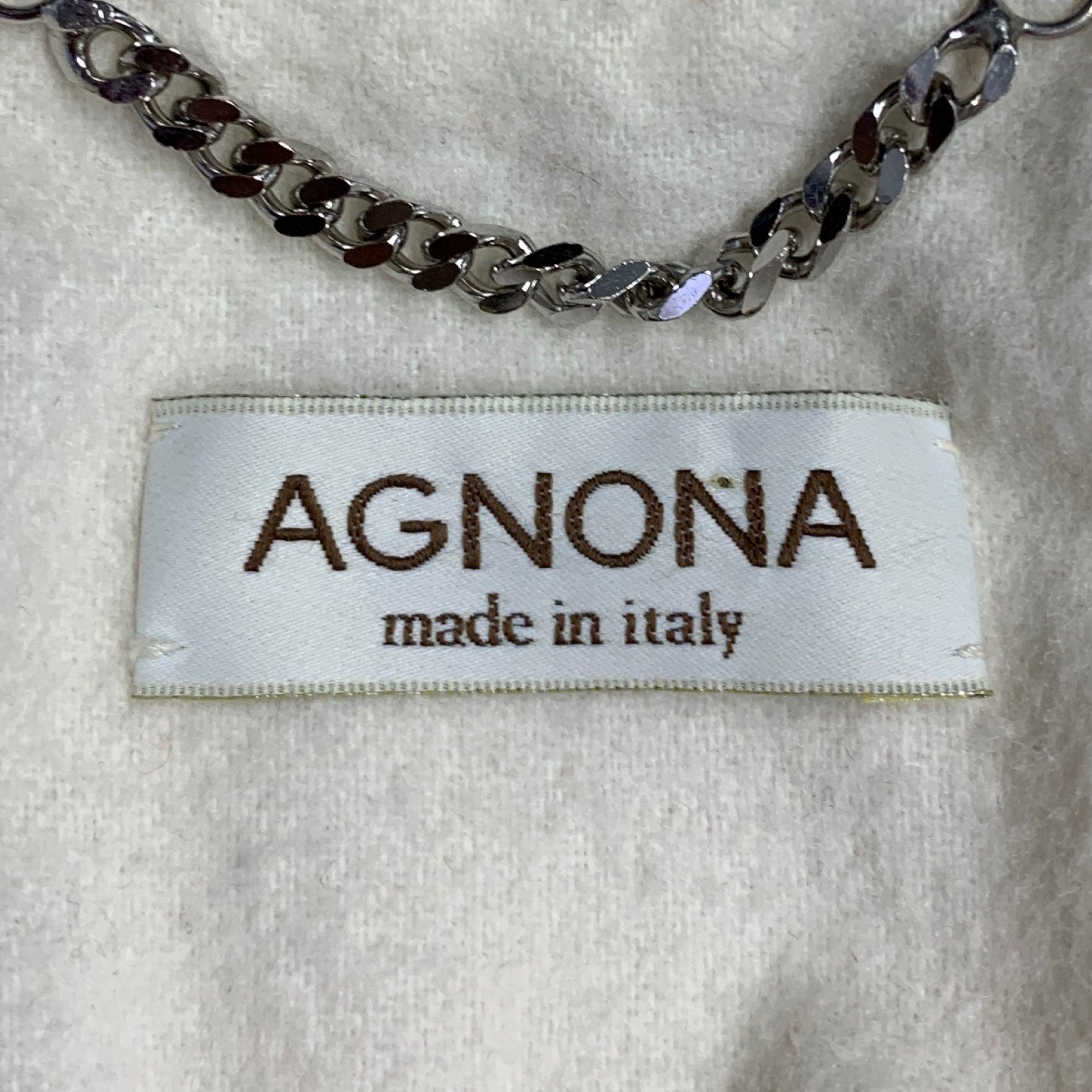AGNONA Taille 10, polyester, col en fourrure amovible et fermeture éclair en vente 5