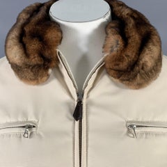 AGNONA Taille 10, polyester, col en fourrure amovible et fermeture éclair