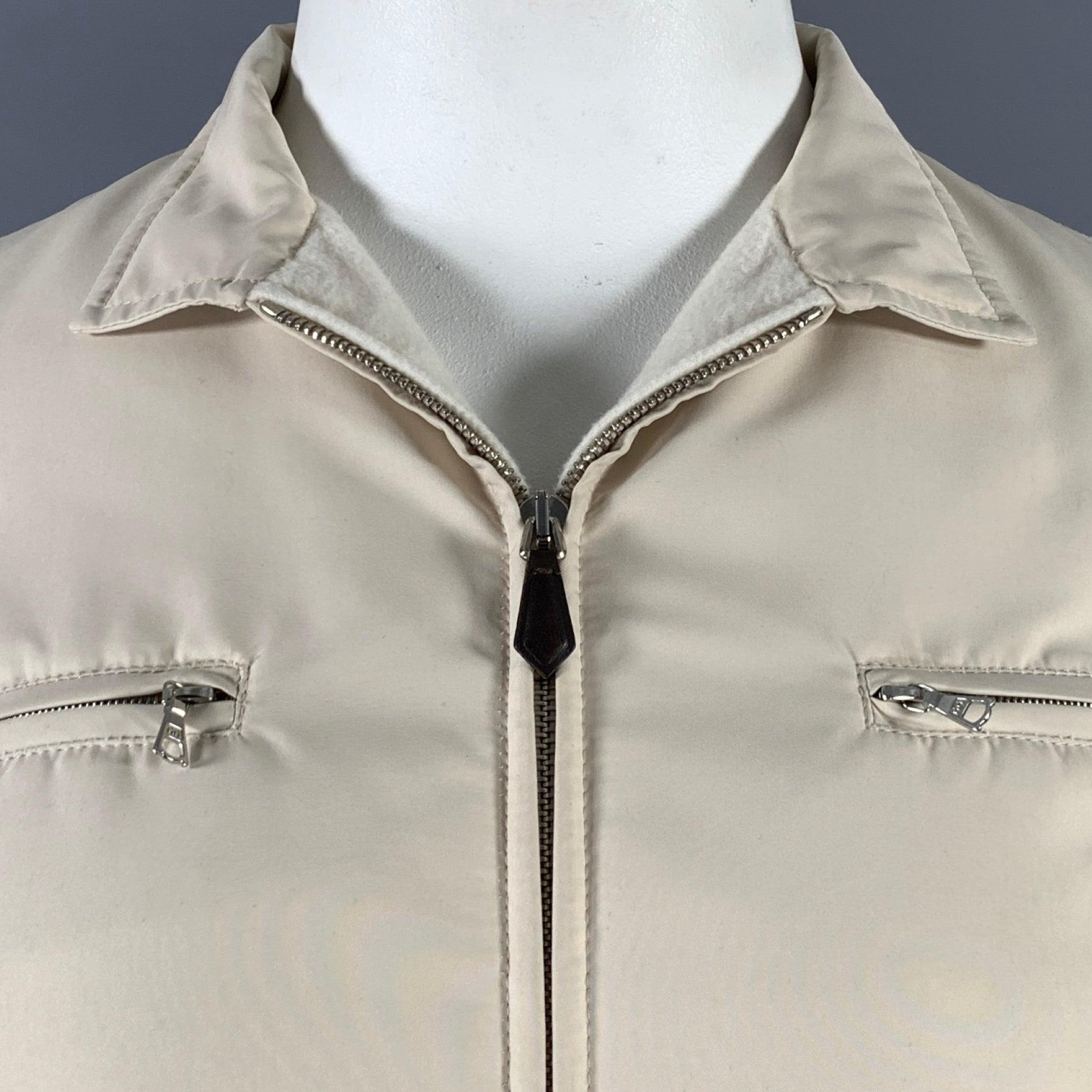Beige AGNONA Taille 10, polyester, col en fourrure amovible et fermeture éclair en vente