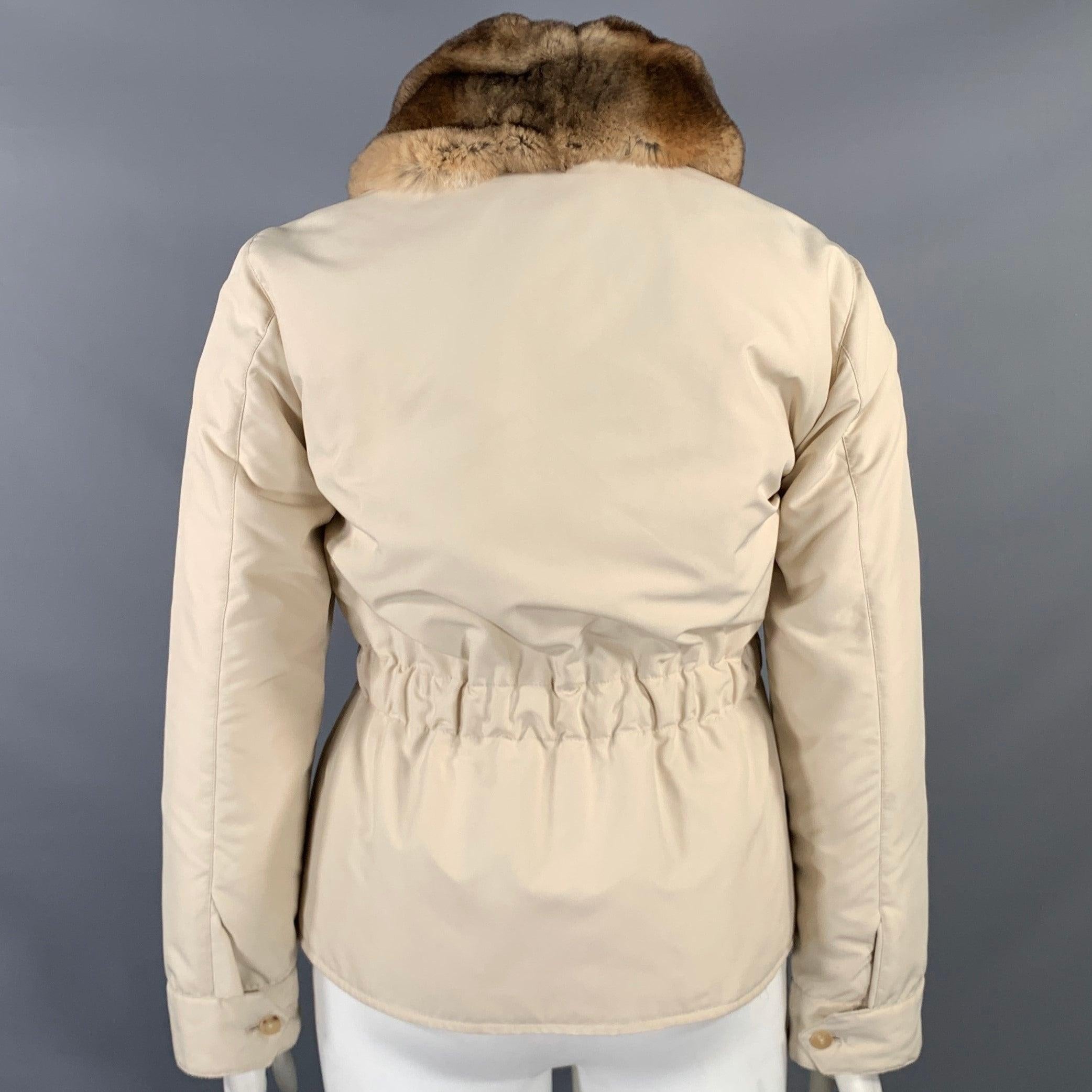 AGNONA Taille 10, polyester, col en fourrure amovible et fermeture éclair Pour femmes en vente