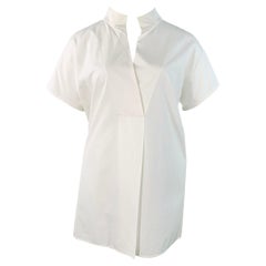 AGNONA Taglia 14 Top casual a maniche corte in cotone bianco
