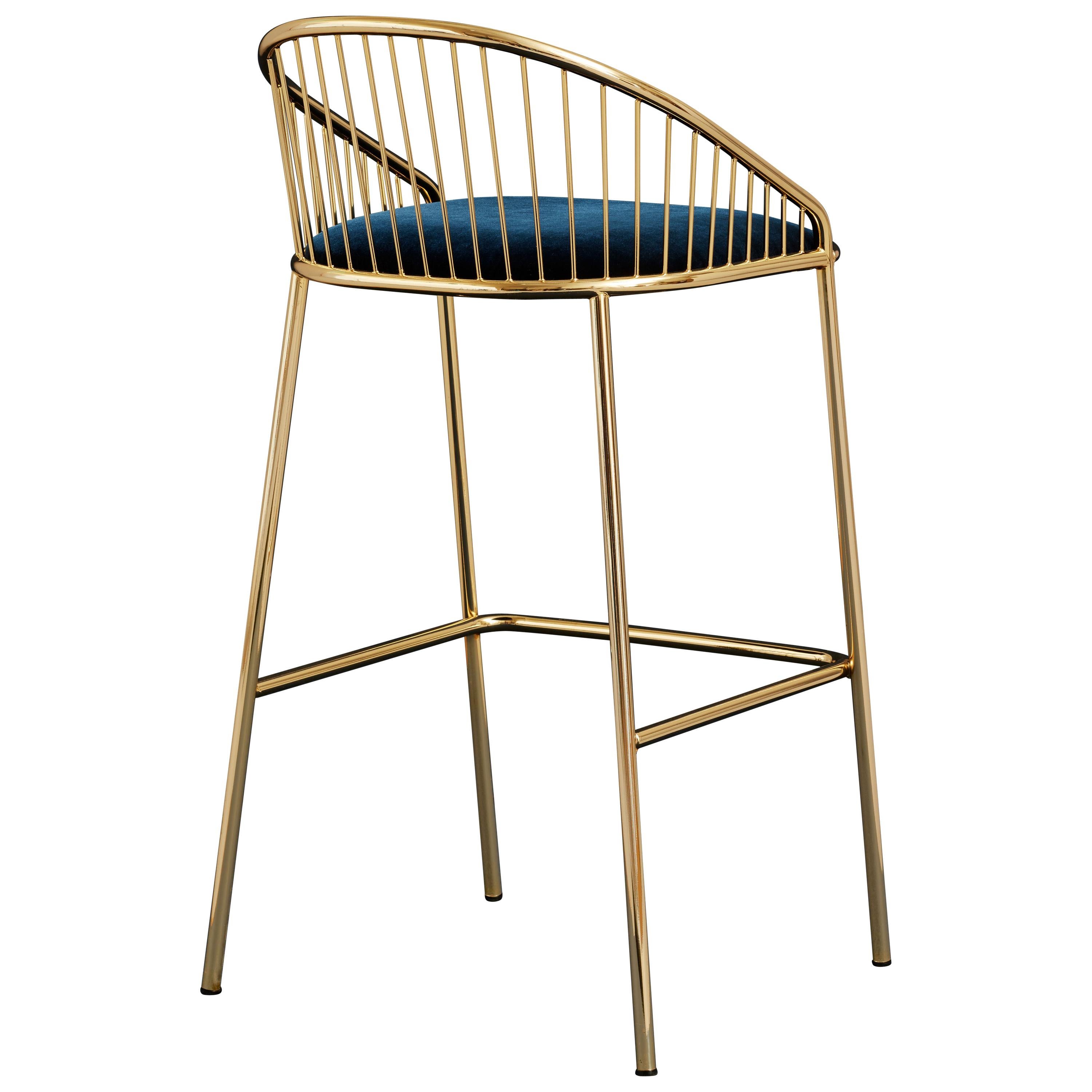 Agora Gold and Black Bar Stool by Pepe Albargues