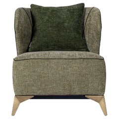 Agostina Green Fabric Armchair by Mantellassi 1926