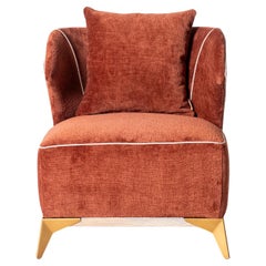 Agostina Red Fabric Armchair by Mantellassi 1926