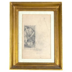 Agostinho Mello Junior Signed Charcoal Study “Lavadeiras do Rio Corgo” Portugal