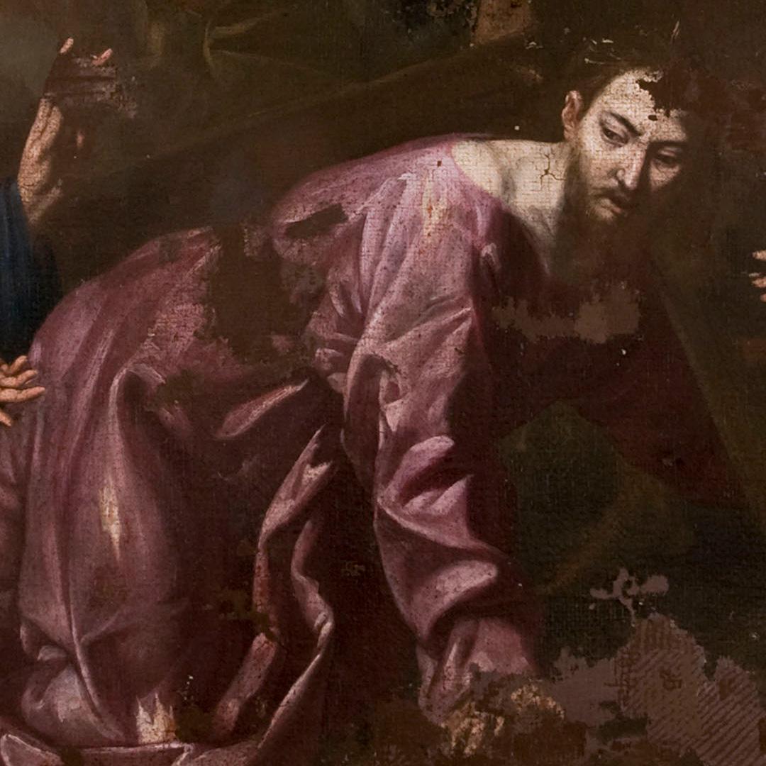 17th Century By Agostino Beltrano The Procession to Calvary Oil on Canvas For Sale 5