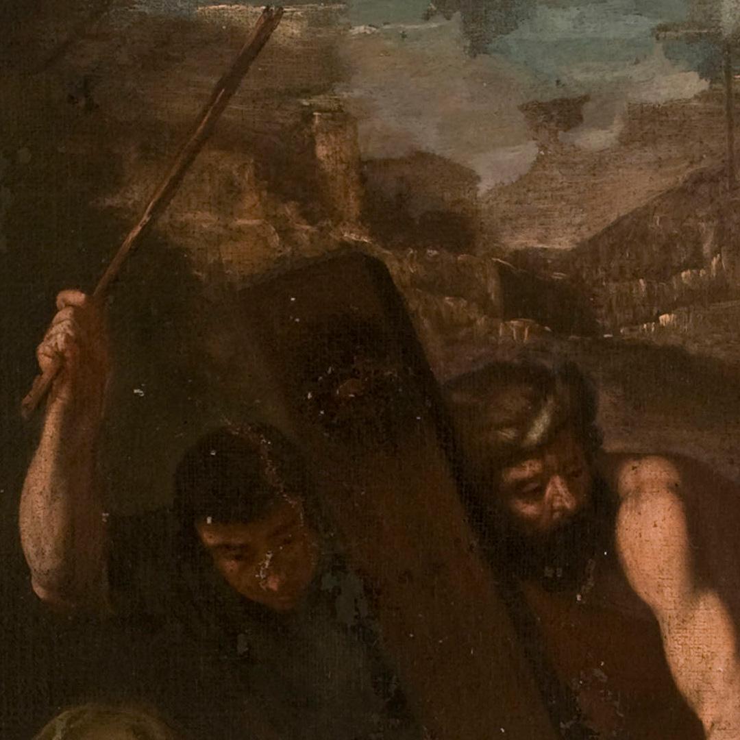 17th Century By Agostino Beltrano The Procession to Calvary Oil on Canvas For Sale 8