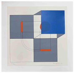  Abstrakte Komposition – Paraventdruck von Agostino Bonalumi – 1973