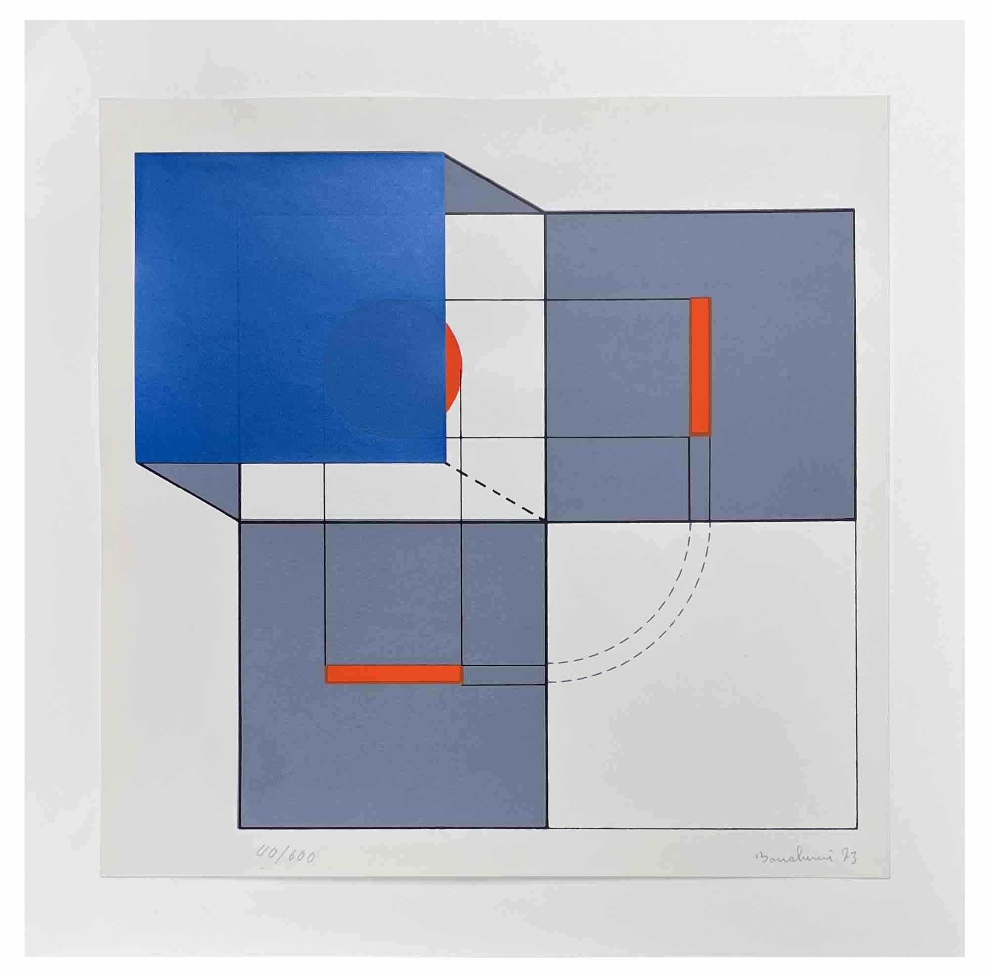 Abstract Composition is an artwork realized by Agostino Bonalumi, 1973.

Silkscreen on paper.

Edition of 600.

cm 23x23. 

Good conditions