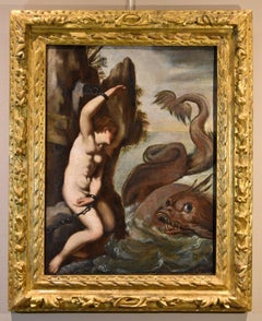 Andromeda Monster Carracci Paint 17th Century Oil on canvas Old master Italy Art