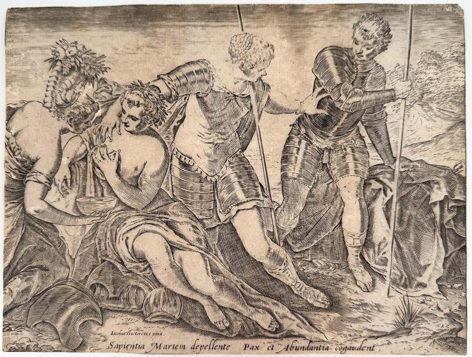 Mars driven away from Peace and Abundance by Minerva