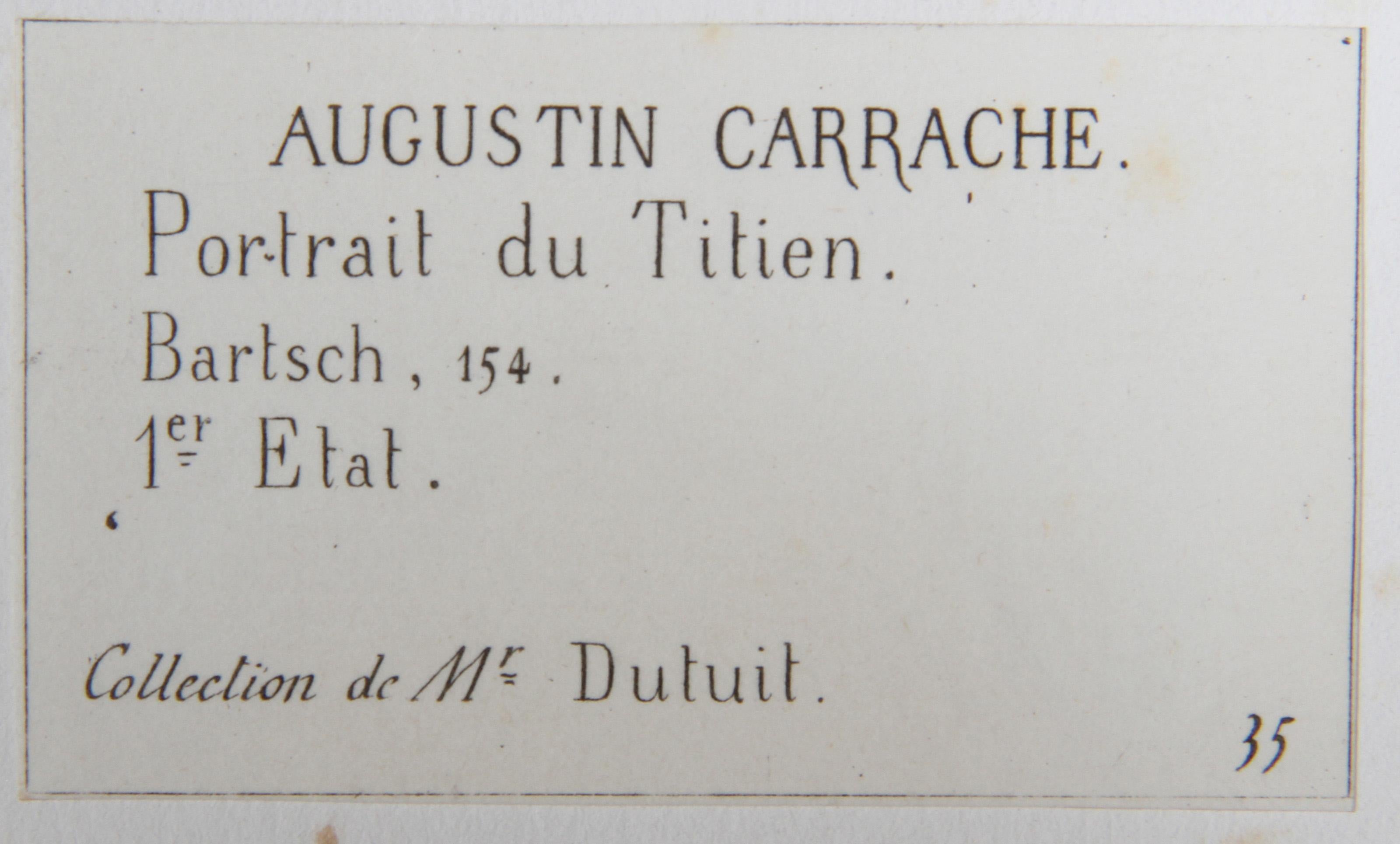 Portrait du Titien, Heliogravure by Agostino Carracci For Sale 1