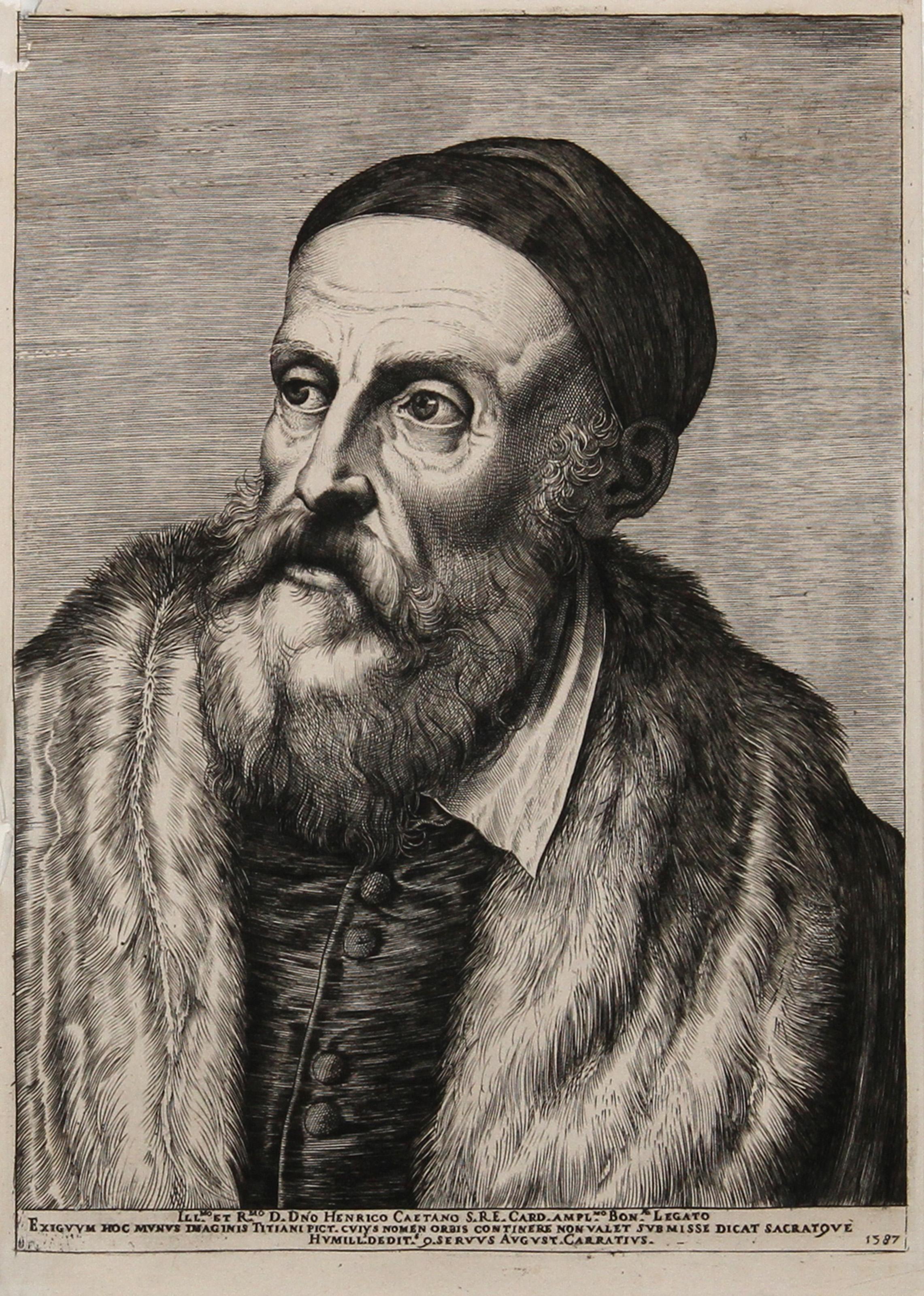 Portrait du Titien, Heliogravure d' Agostino Carracci