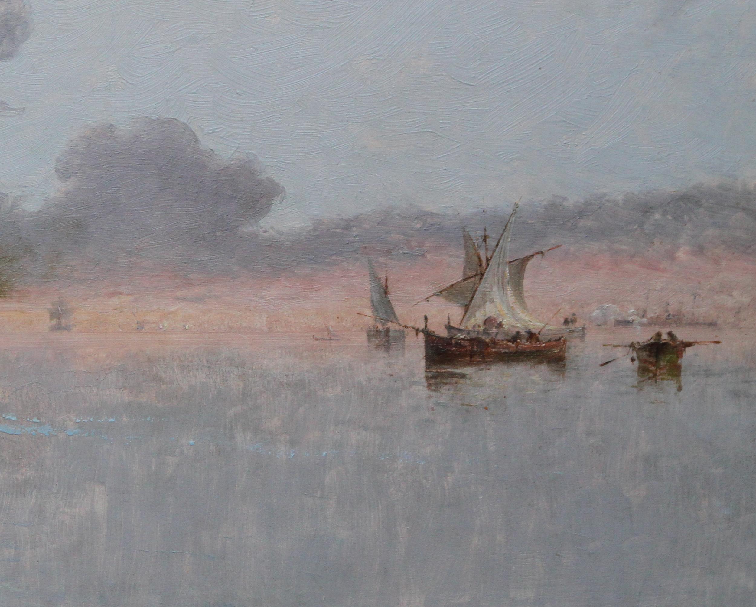 Spezia Marine - Italian 19th century art nautical seascape oil painting Italy For Sale 1
