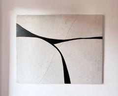 ABSTRACT. Black lines and minimal painting Untitled. 2023