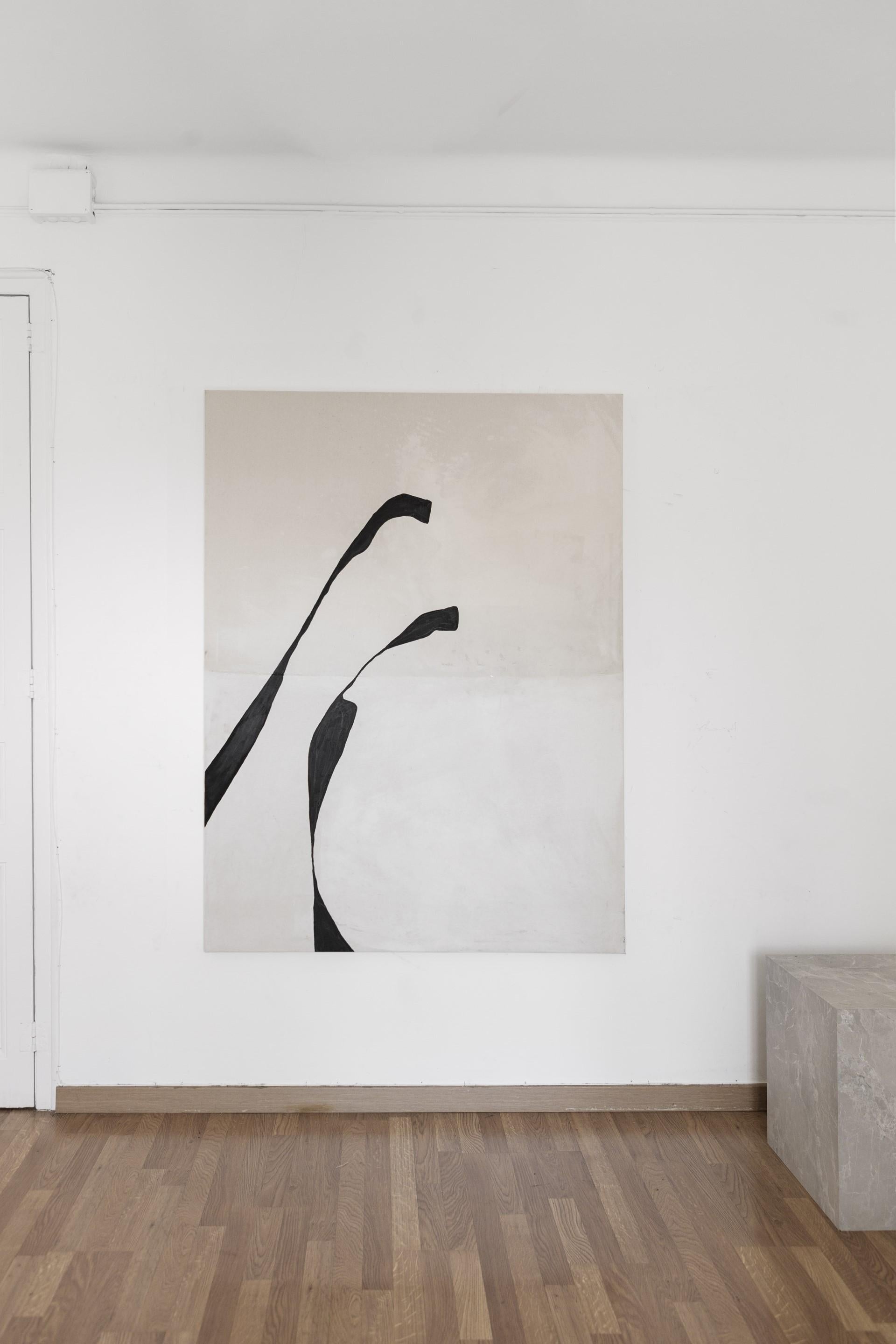 ABSTRACT Gemälde mit schwarzen Linien, minimalistisch, spanische Künstlerin Alicia Gimeno 2023 im Angebot 2