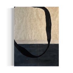 ABSTRACT Gemälde mit schwarzen Linien, minimalistischer spanischer Künstler, AGR 2023