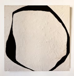 ABSTRACT Gemälde mit schwarzen Linien, minimalistisch, spanische Künstlerin Alicia Gimeno 2023