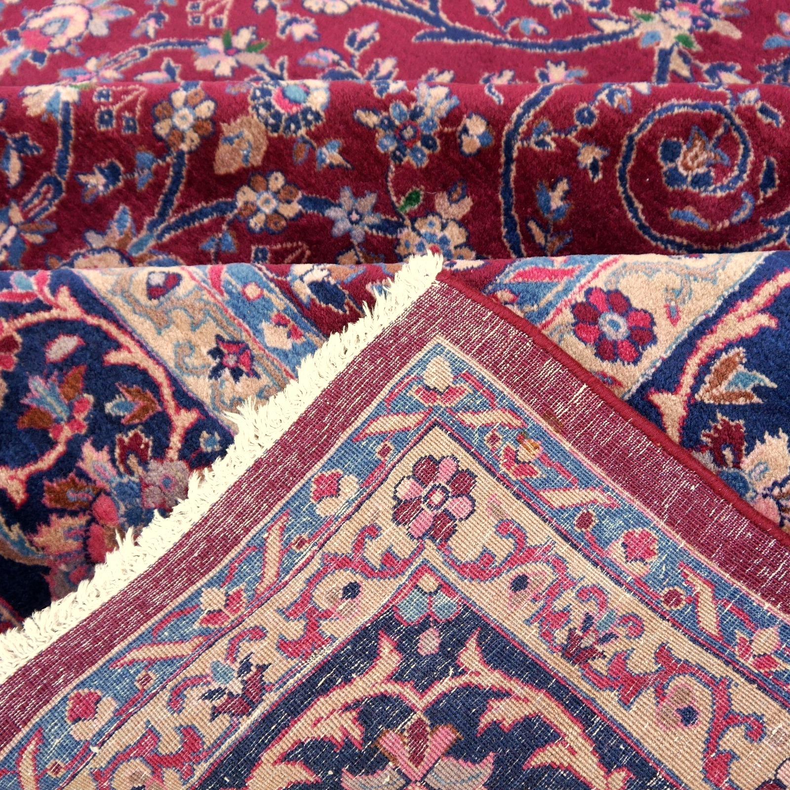Agra Antique Rug in Purple Berry and Blue, 12 x 9 ft Djoharian Collection 1