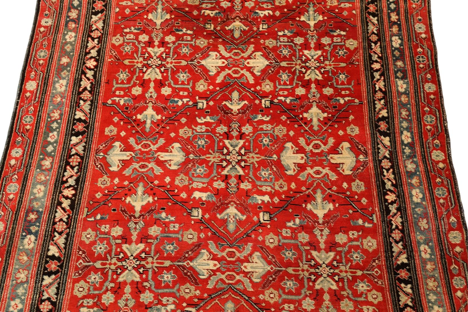 Wool Agra Antique rug, Red Light-Blue - 5'7