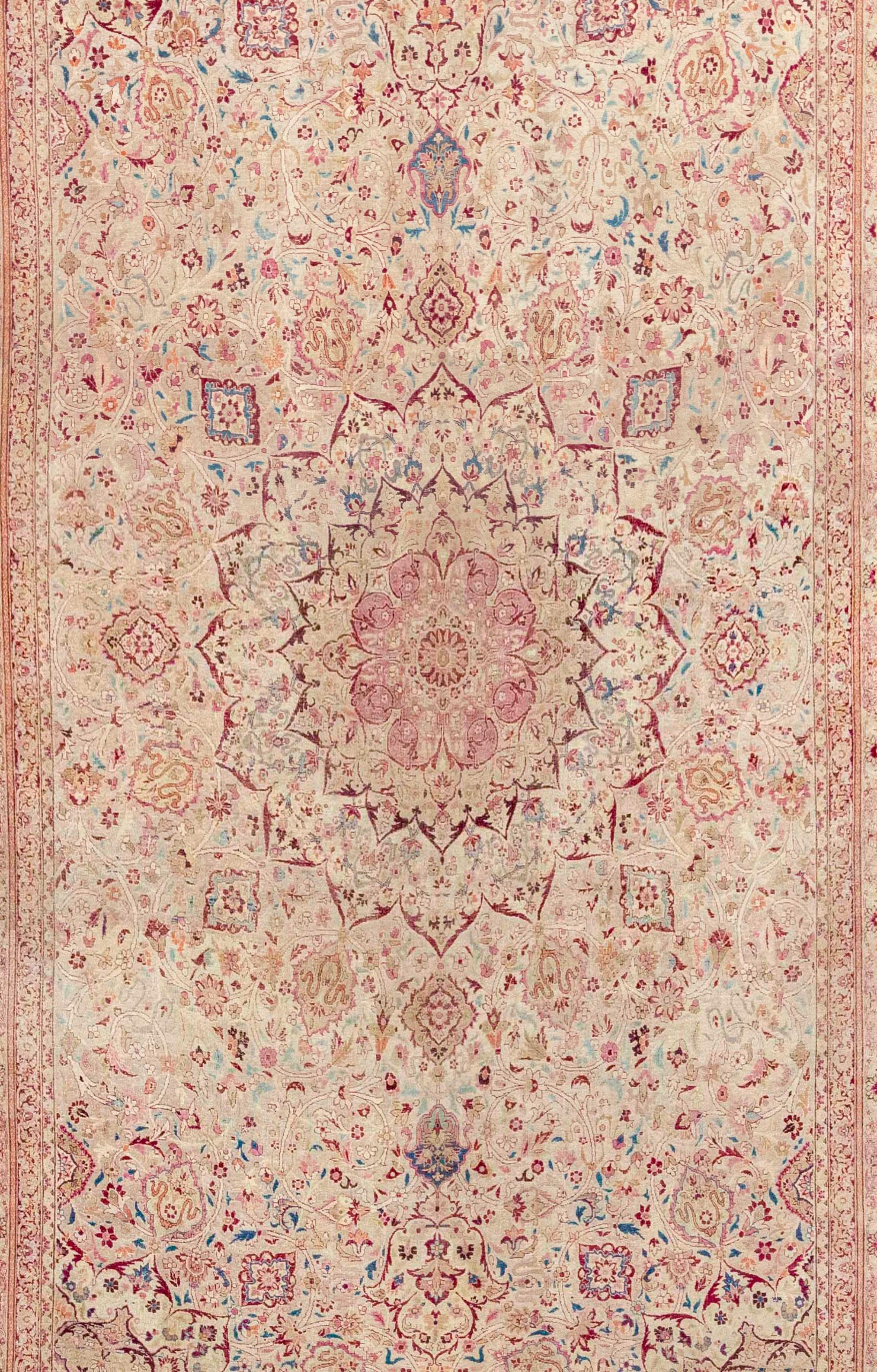 Hand-Knotted Agra Carpet For Sale