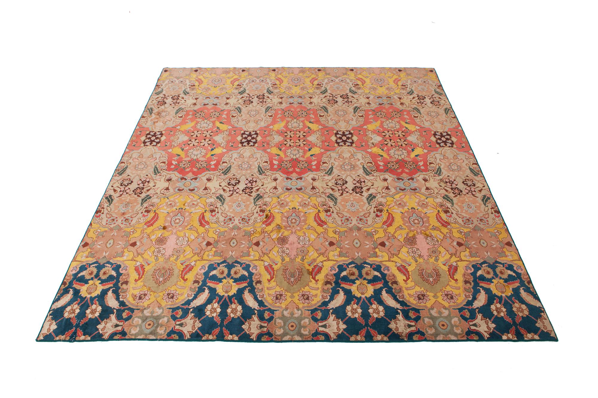 Agra Carpet in Wool and Silk In Good Condition In Antwerp, BE