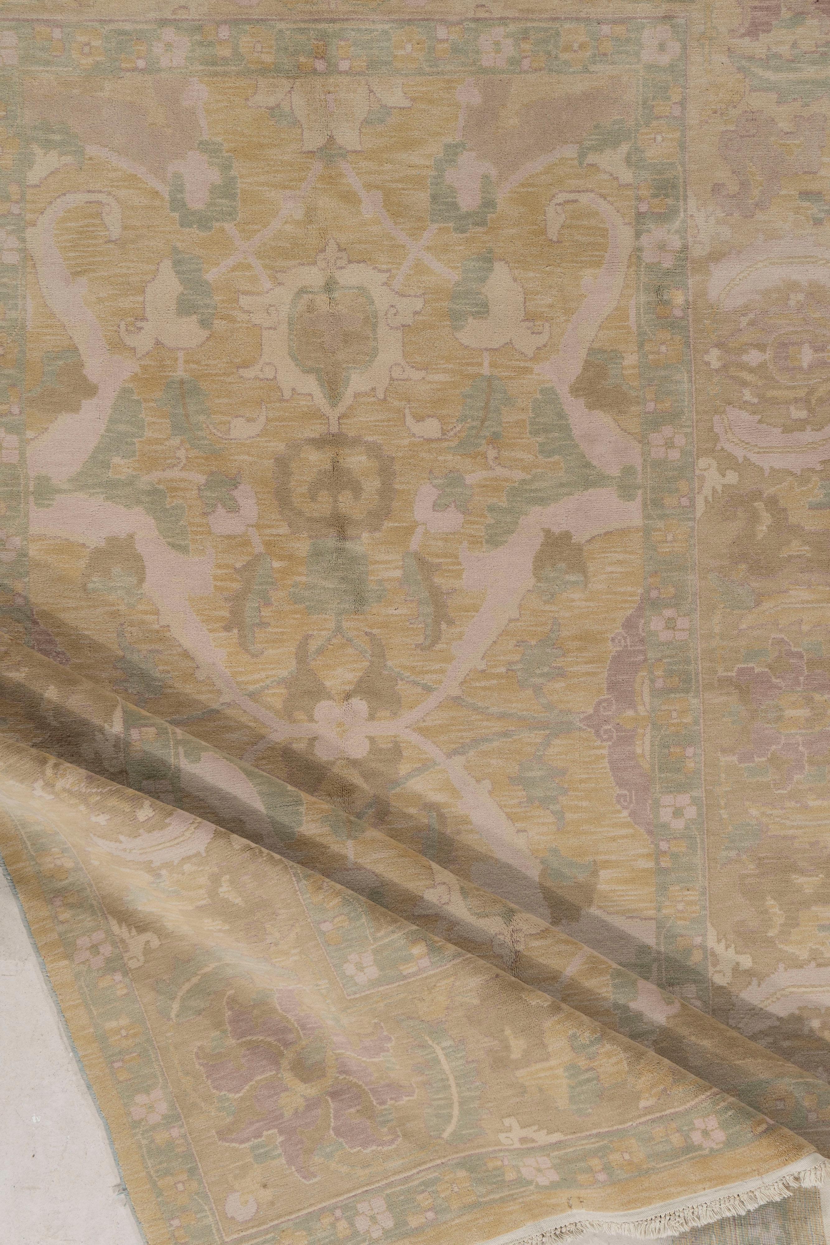 Hand-Knotted Agra Design Rug 6'4 x 9'9 For Sale
